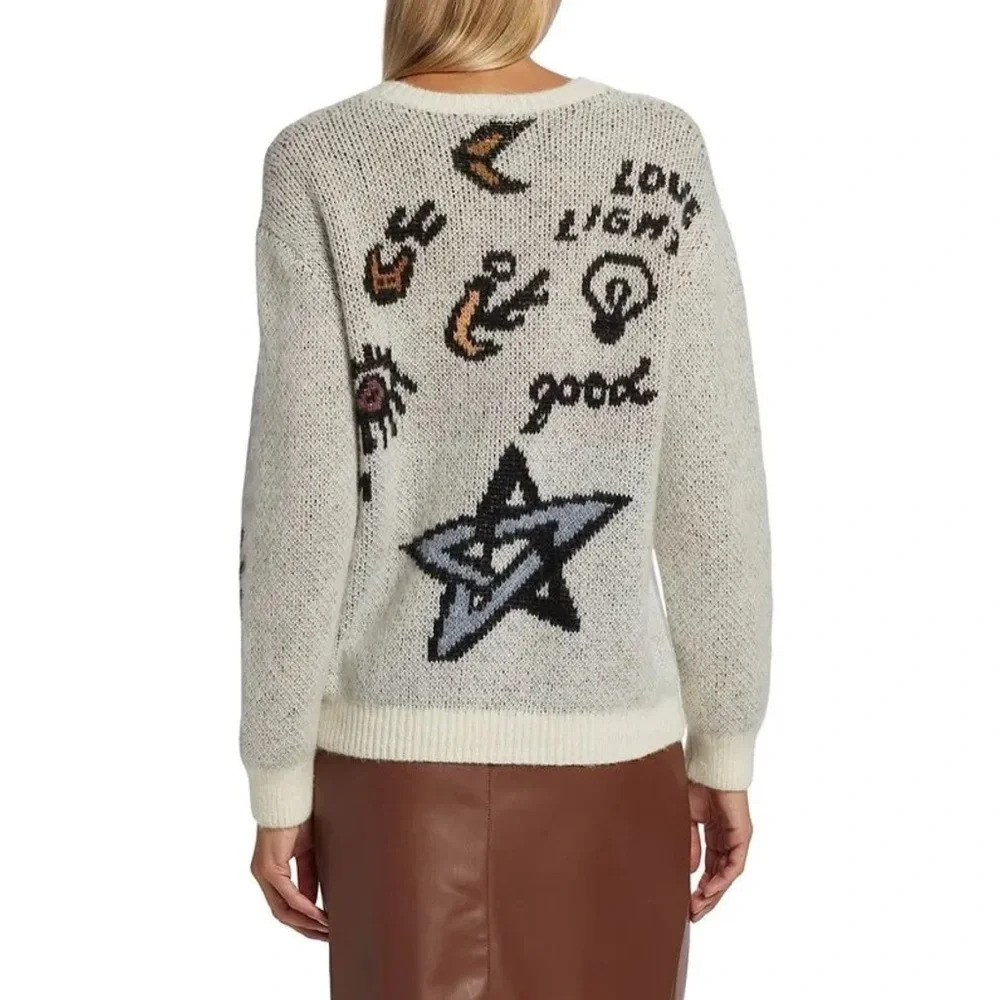 NWT - MOTHER The Jumper Printed Alpaca Crewneck Sweater - Picture 10 of 16